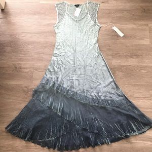 Komarov Dress - Blue Chiffon Tiered Dress Medium